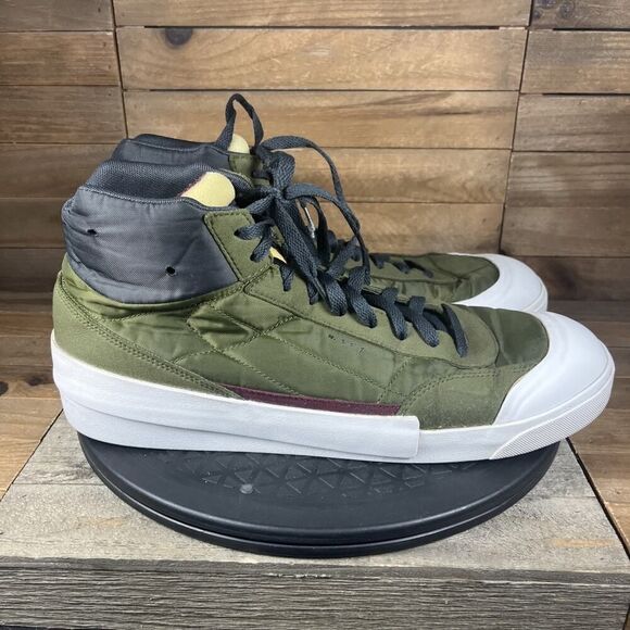 Nike Men’s Size 11.5 Drop Type LX Mid Olive Green Athletic Lace Up Sneakers - Picture 1 of 8